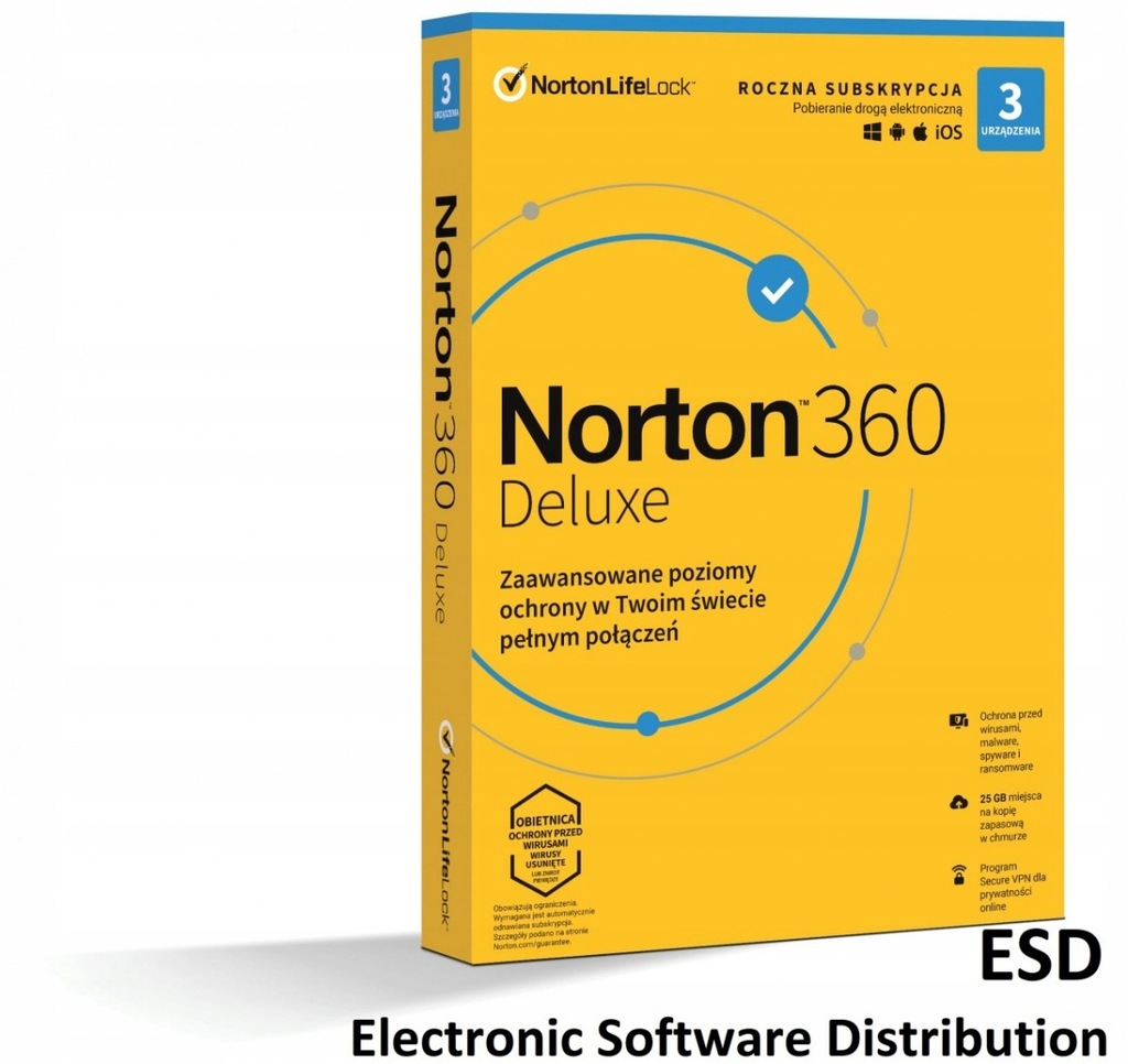 *ESD Norton360 DLX 25GB PL 1U 3Dvc 1Y 21408143