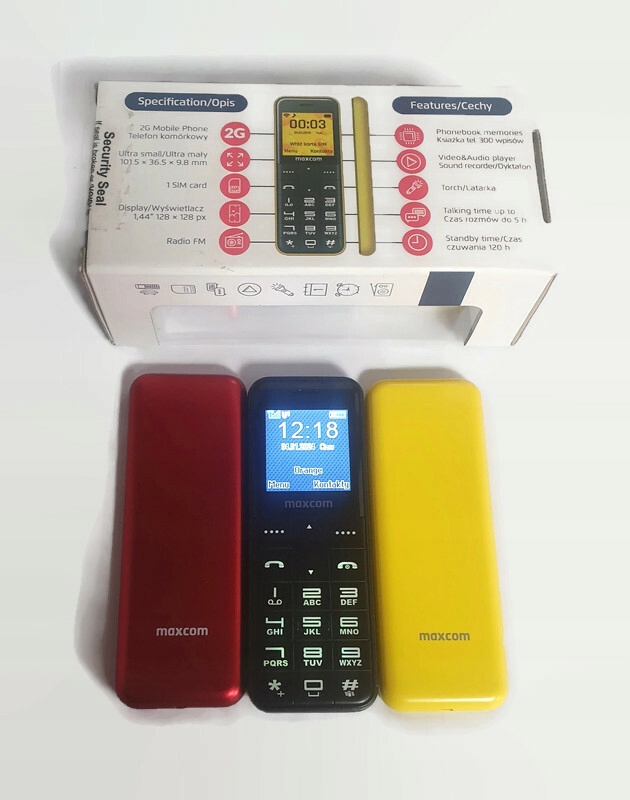Telefon MAXCOM MM111 Pudełko + 2 klapki