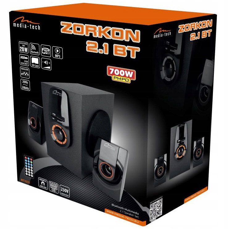 Купить ZORKON 2.1 Bluetooth-динамики 20 Вт FM-радио SD USB: отзывы, фото, характеристики в интерне-магазине Aredi.ru