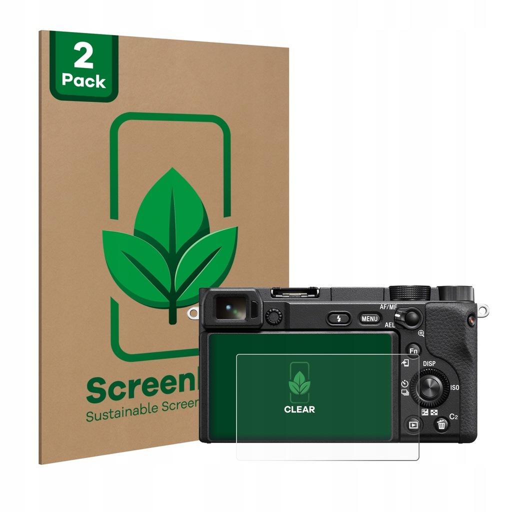 2x ScreenLeaf sustainably packed Screen Protector for Sony Alpha 6400A