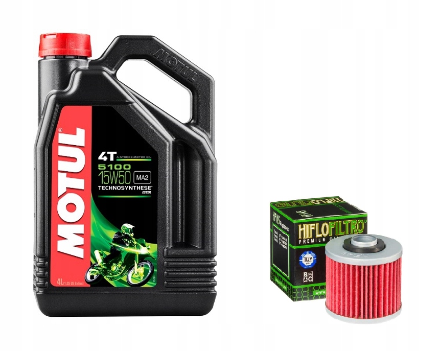 MOTUL 5100 15W50 MA2 4T 4L 2021+ FILTR OLEJU HF145