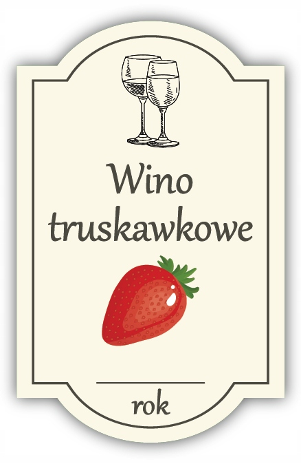 Wino TRUSKAWKOWE - etykieta na butelkę 10 szt.