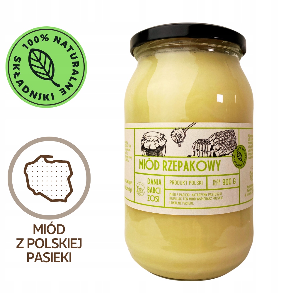 Miód rzepakowy 900 g - z polskiej pasieki