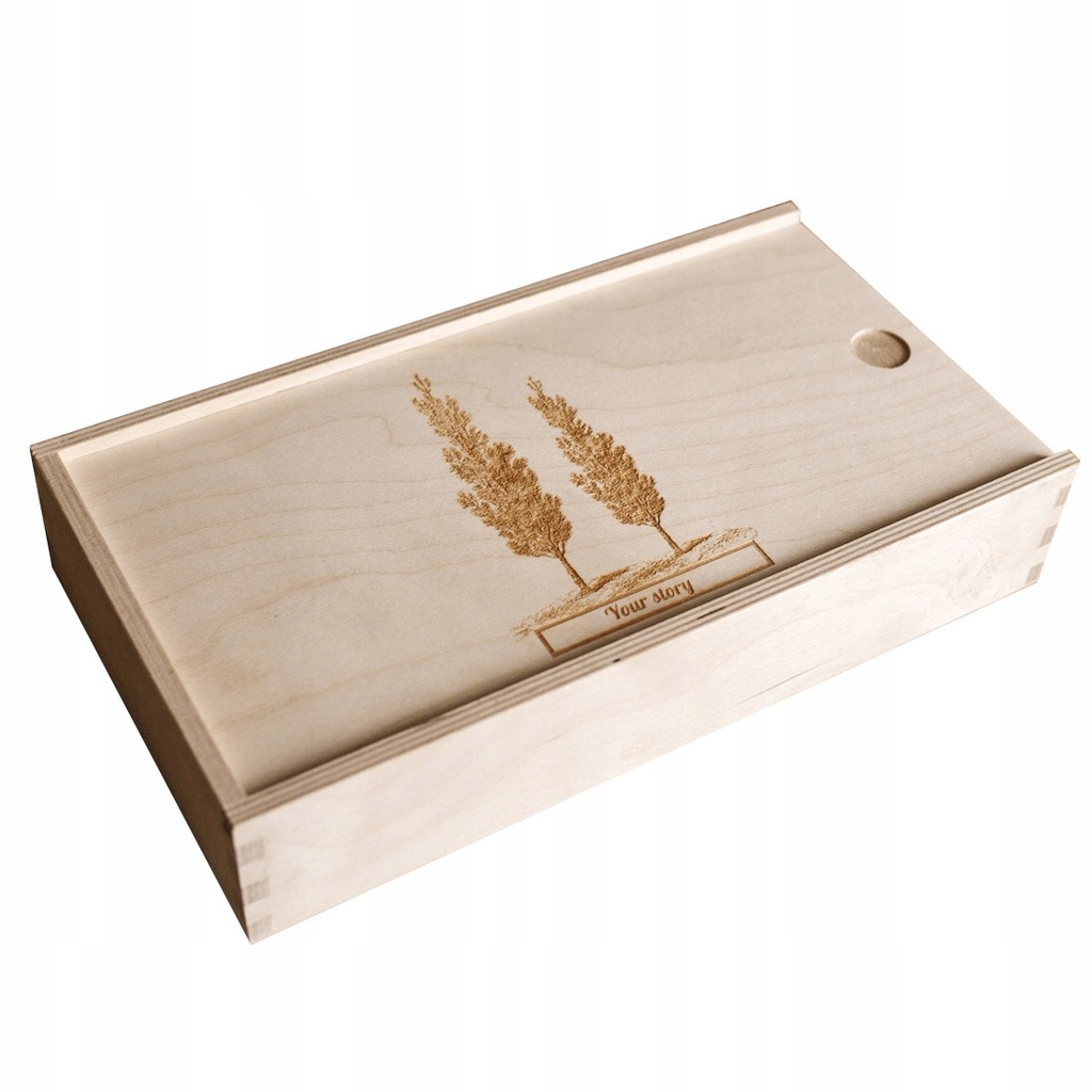 Drewniane pudełko na odbitki 15x23 USB grawer