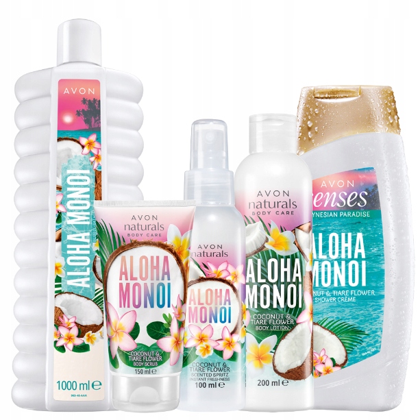 AVON Zestaw Aloha Monoi KOKOS I KWIAT TAHITI _5szt