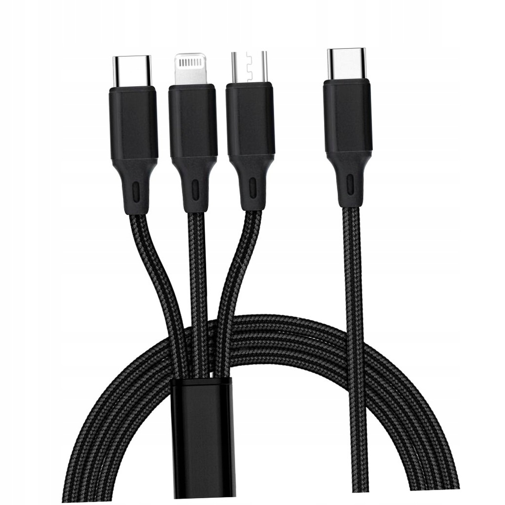 Kabel 3w1 USB TYP-C Lightning + USB-C + microUSB 2.4A 1.2m