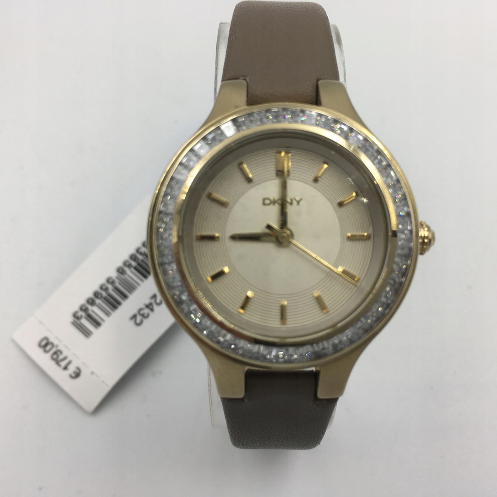 103 DKNY zegarek damski złoty kryształki pasek