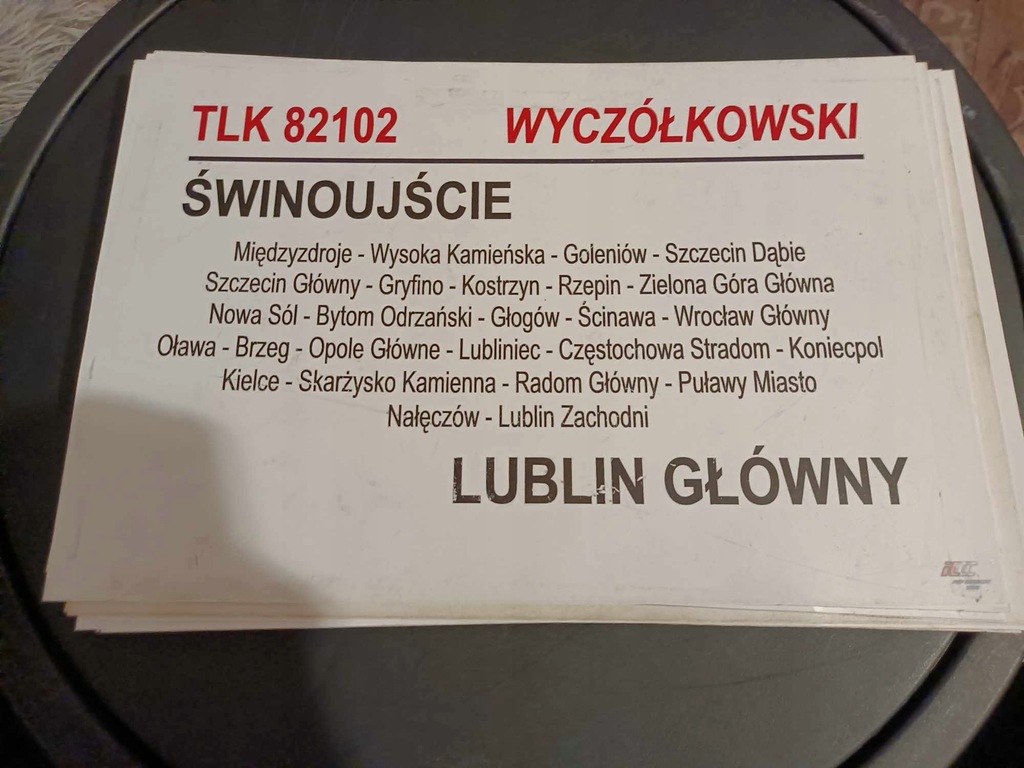 Tablica Relacyjna PKP IC TLK Wyczółkowski