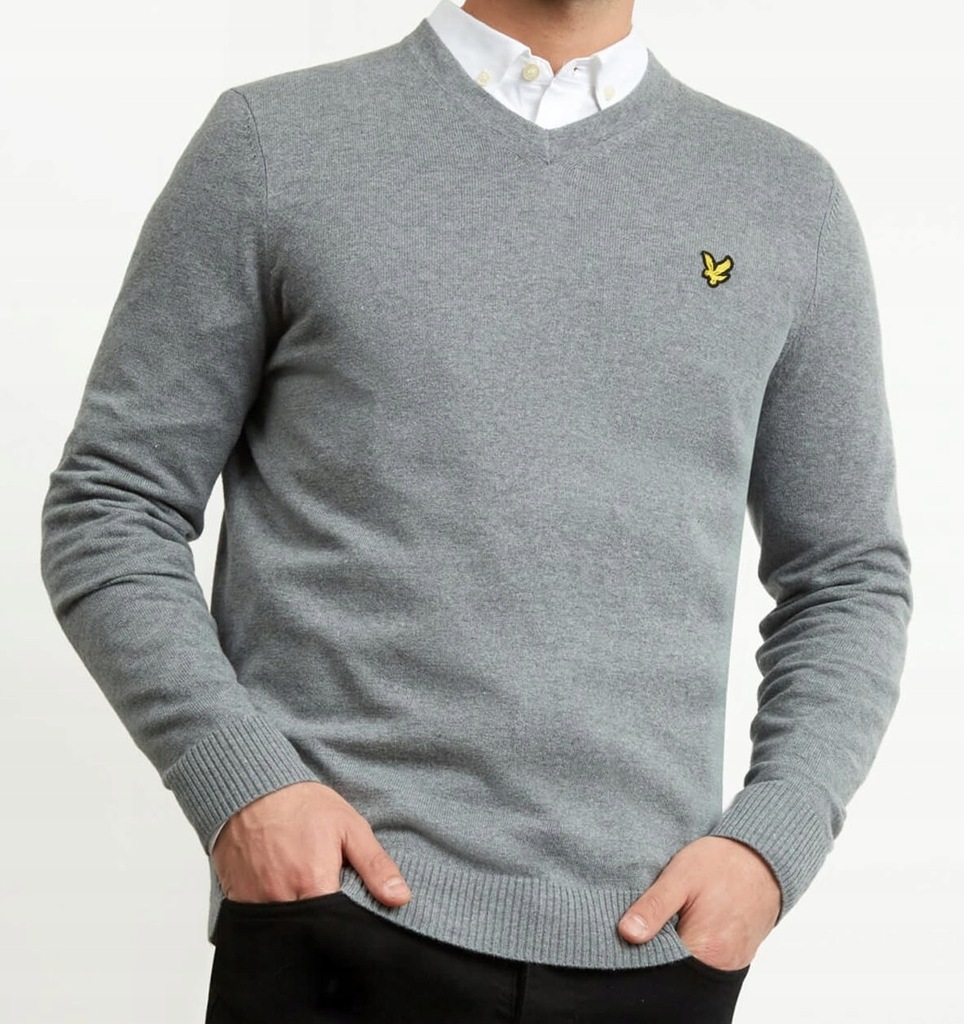 Sweter LYLE SCOTT Merino Wool Welniany Luxury L XL
