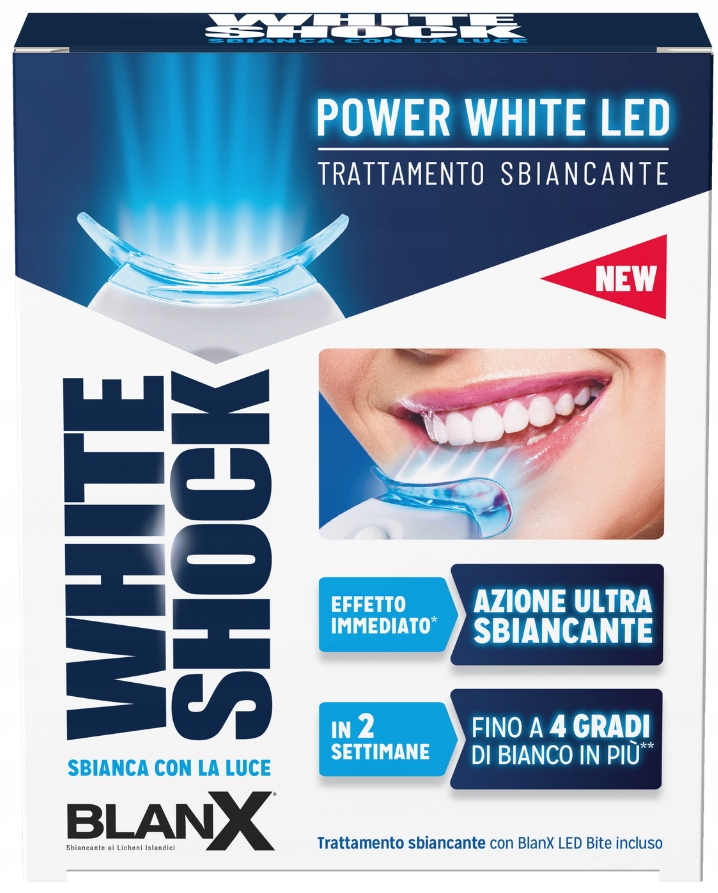 BLANX WHITE SHOCK SYSTEM WYBIELAJĄCY AKTYWOWANY ŚWIATŁEM Z LAMPĄ POWER LED