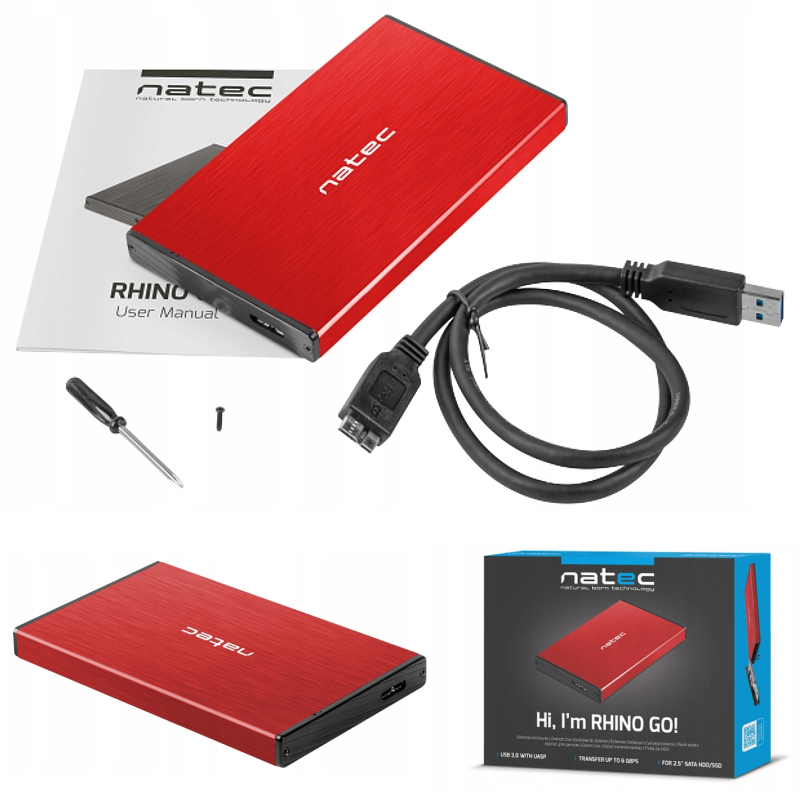 Купить Корпус жесткого диска Natec Rhino GO 2.5 SATA USB 3.0: отзывы, фото, характеристики в интерне-магазине Aredi.ru