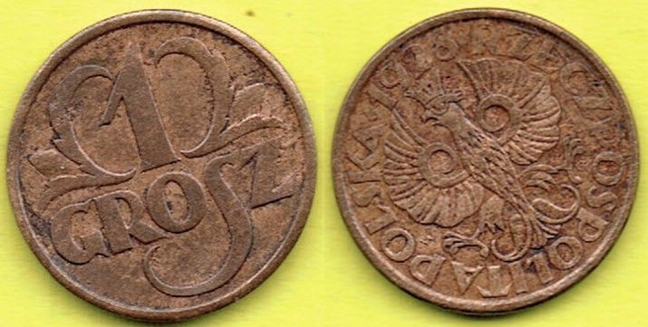 POLSKA 1 grosz 1928 r.