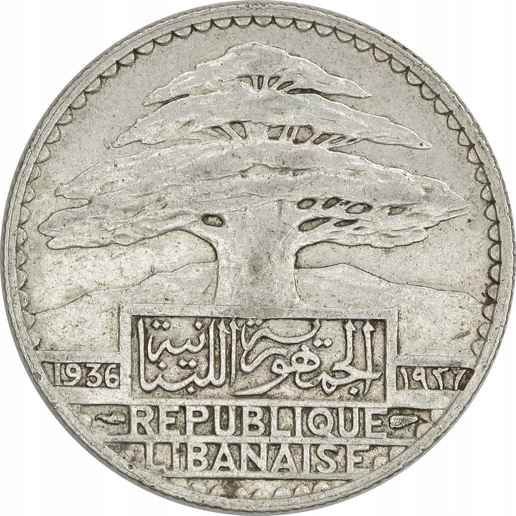 6.LIBAN, 50 PIASTRÓW 1936 rzadsza