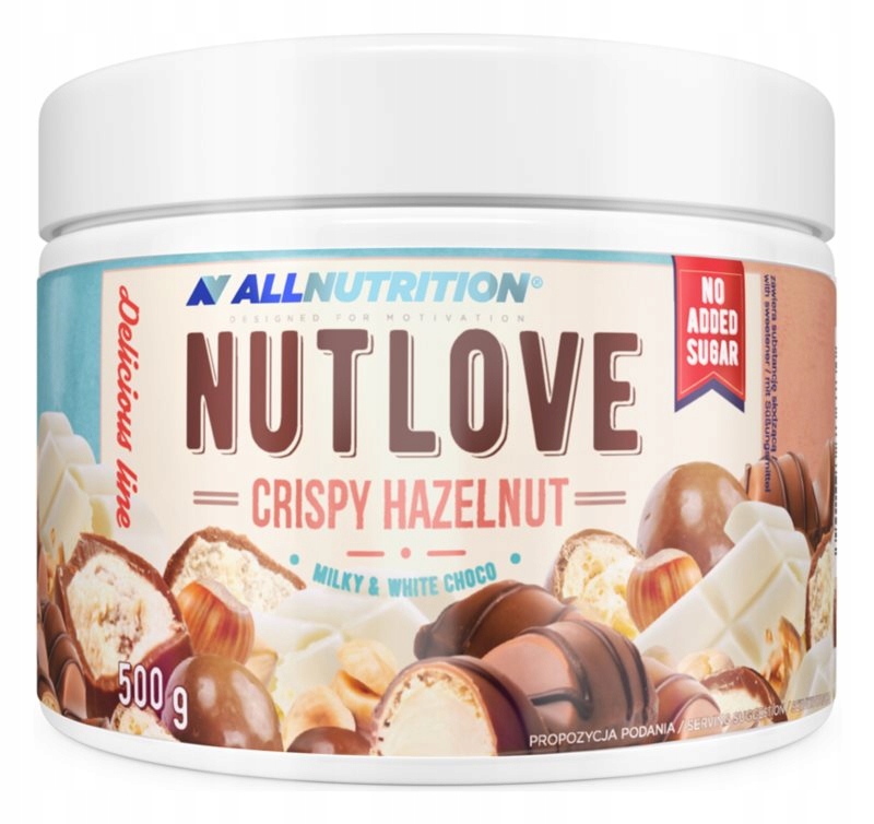 Allnutrition Nutlove Crispy Hazelnut słodka pasta bez dodatku cukru