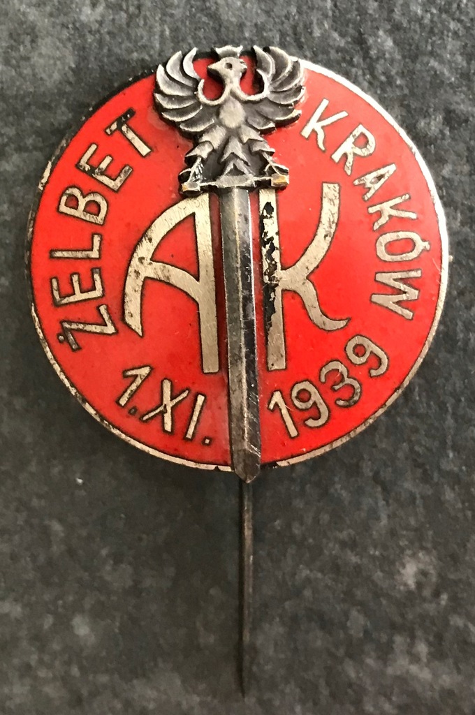 Odznaka AK Żelbet Kraków, 1 XI 1939, oryginał