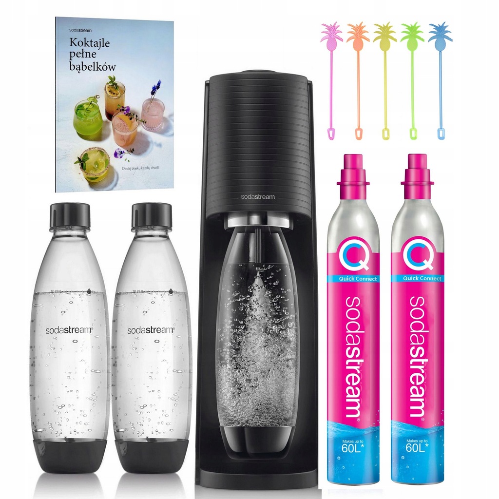 Soda Stream TERRA ZESTAW czarny 2 butelki+2 naboje 13500193969