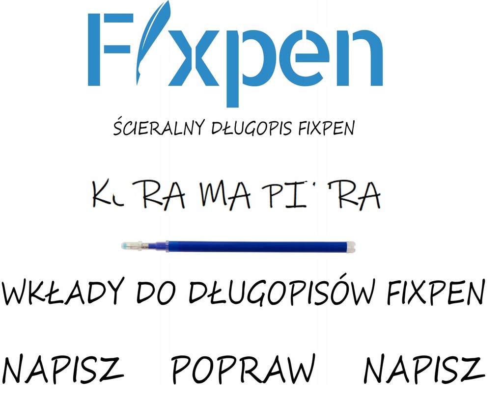 Купить Стираемая шариковая ручка Fixpen + 9 стержней + ластик: отзывы, фото, характеристики в интерне-магазине Aredi.ru