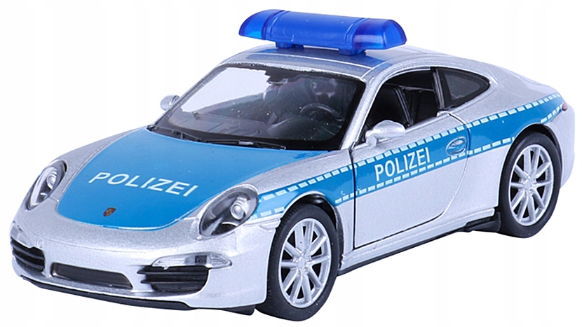 Model 1:34, PORSCHE 911 Carrera S POLIZEI srebrny