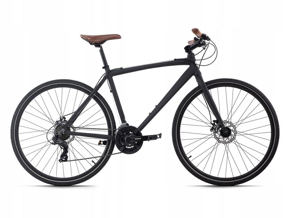 Męski Rower Miejski 28 Hamulce Tarczowe Aluminiowy Dzwonek Rama 18 Cali