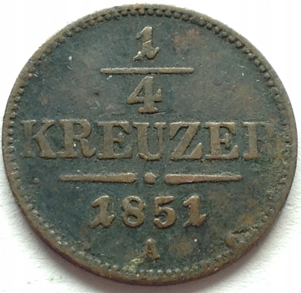 Austria 1/4 krajcara 1851 A Franciszek