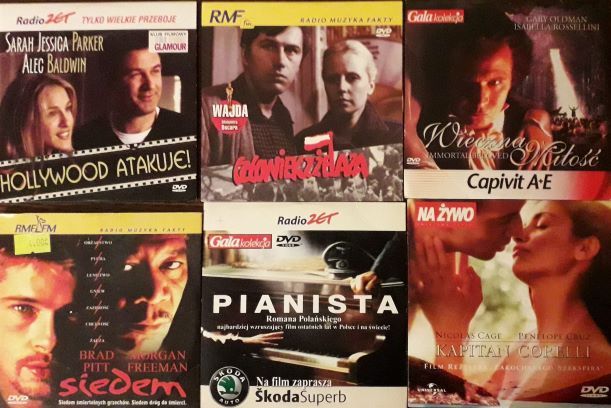 Zestaw 6 filmów DVD Człowiek z żelaza,Pianista..