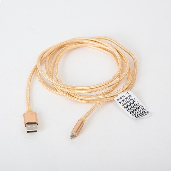 Kabel USB - microUSB OMEGA IGUANA 2m pleciony złot