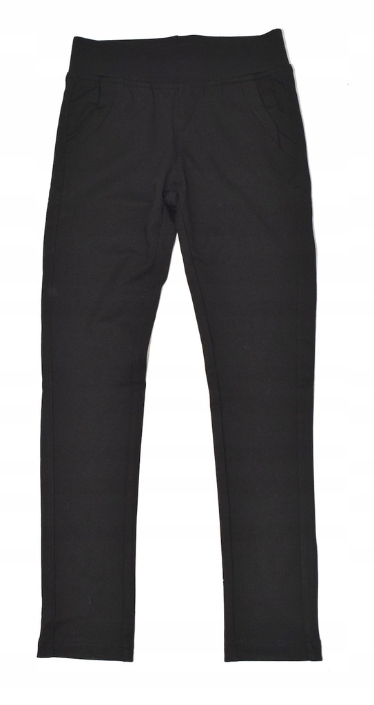 Treggins legginsy spodnie czarne kieszenie 122-128