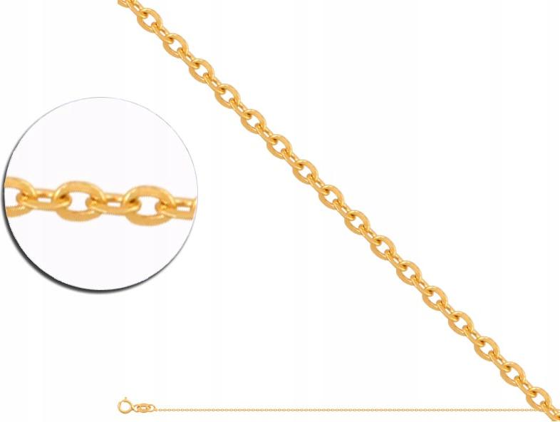 Złoty łańcuszek 585 splot brilantata 50cm 1,85g na Komunię Chrzest Św. 14k
