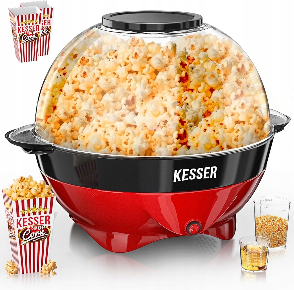 KESSER Maszyna do popcornu POPCORN MAKER z pokrywką 800 W 5,5 L
