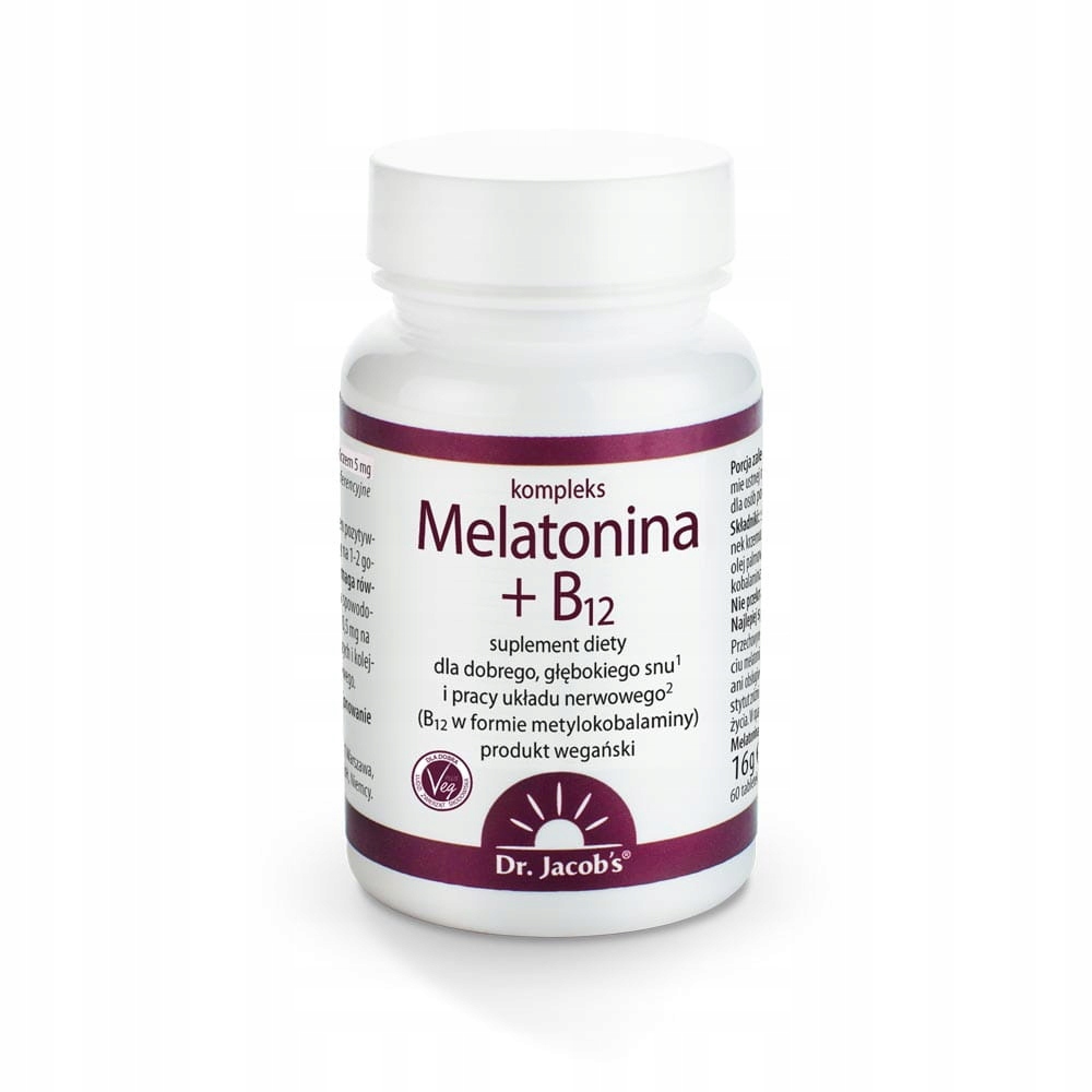 Dr Jacobs, Melatonina + B12, 60 tabletek
