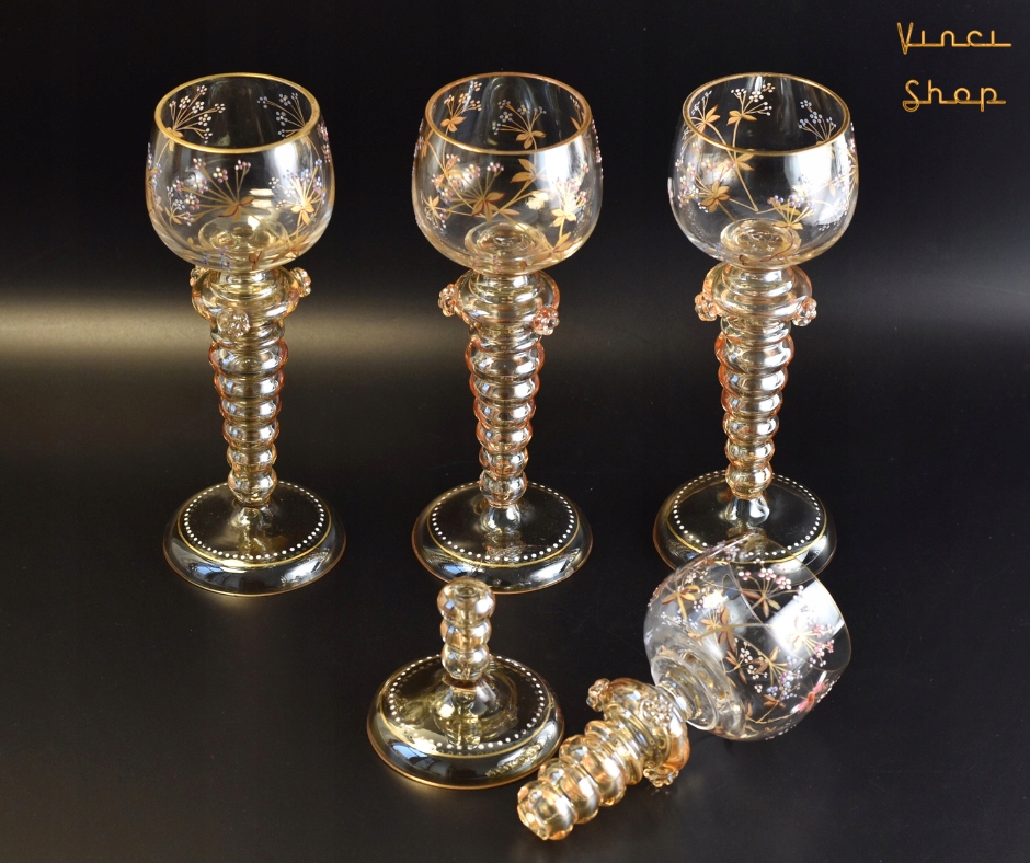 Kieliszek remer Fritz Heckert Petersdorf Piechowice Projekt O. Jummel 3+1