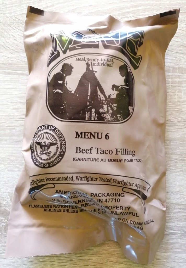 Amerykańskie wojskowe racje żywnościowe MRE nr.6