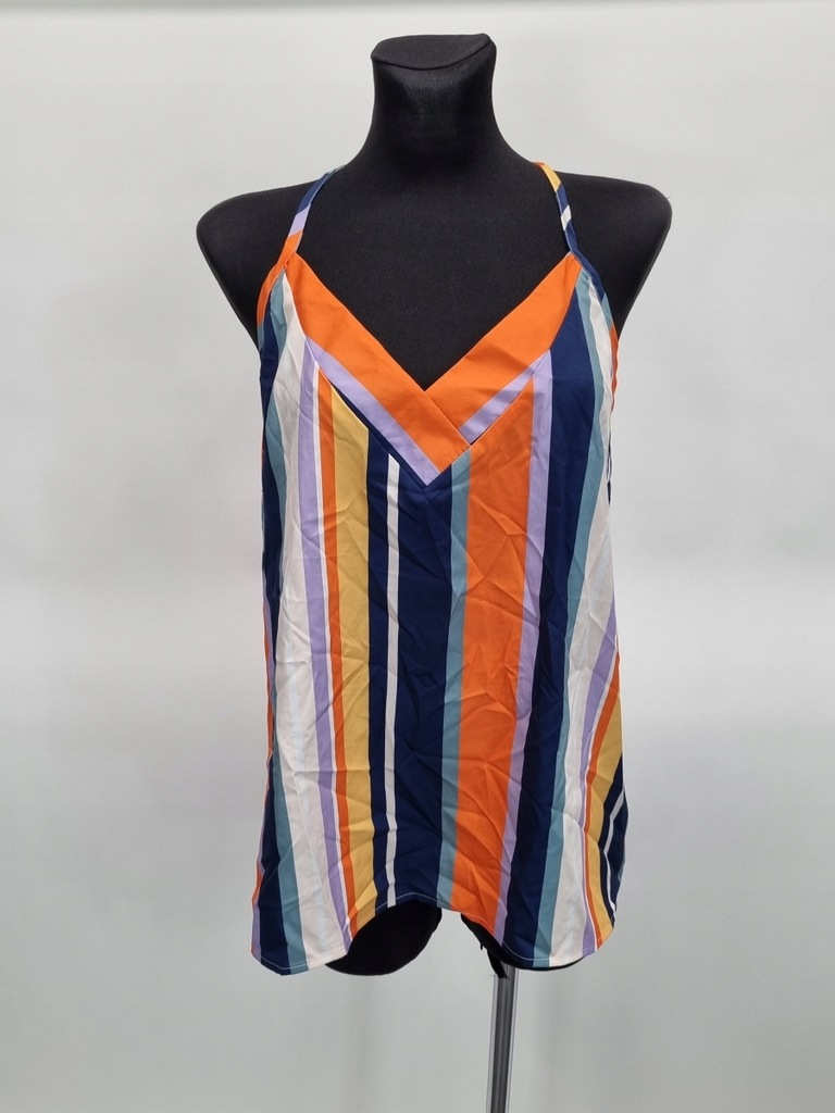 SHEIN TOP NA RAMIĄCZKACH PROSTY WIELOKOLOROWY PASKI XXL 317