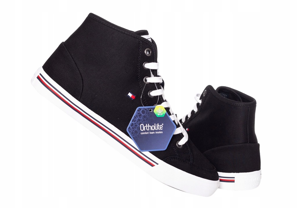 TOMMY HILFIGER WYSOKIE TRAMPKI CORE BLACK R: 40