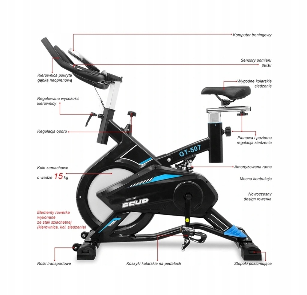 Rower treningowy/ spinningowy SCUD GT-507