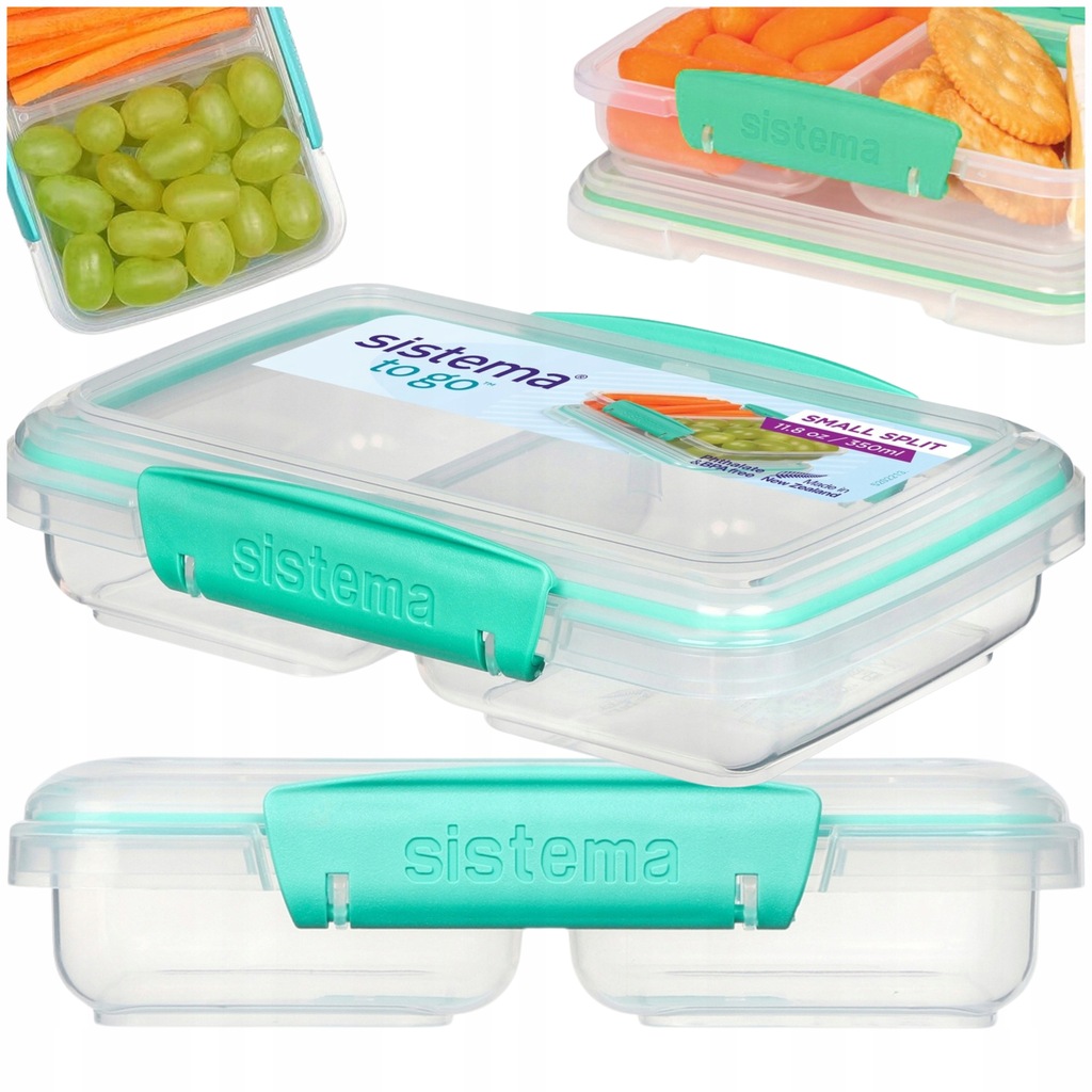 ŚNIADANIÓWKA SISTEMA LUNCHBOX POJEMNIK BOX BENTO 350ml Z PRZEGRÓDKAMI TO-GO