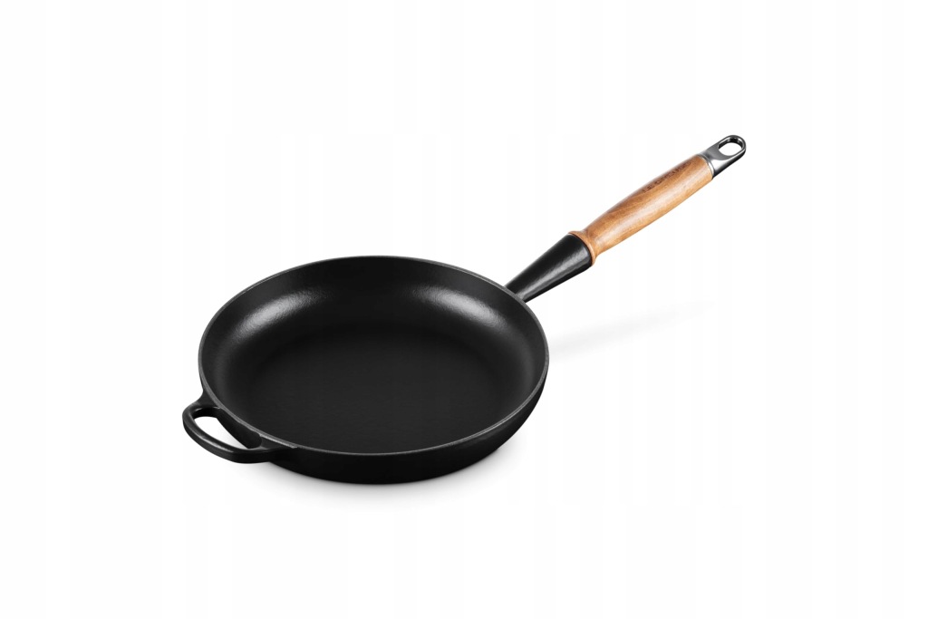 Le Creuset Signature - Żeliwna Patelnia z Drewnianą Rączką 28 cm Matowa Cze