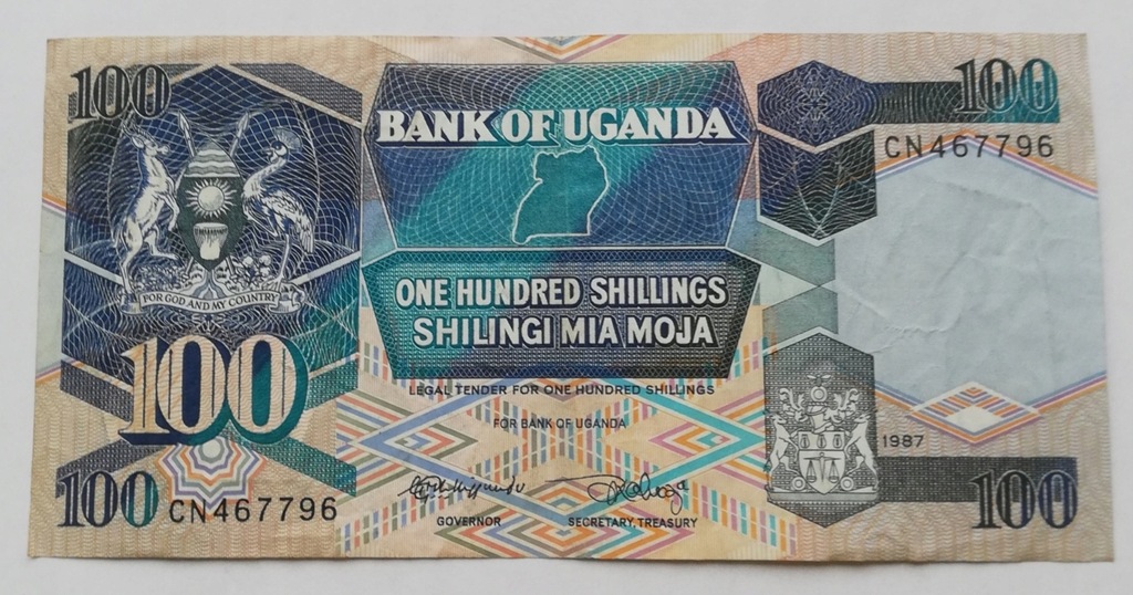 Uganda 100 Szylingów 1987