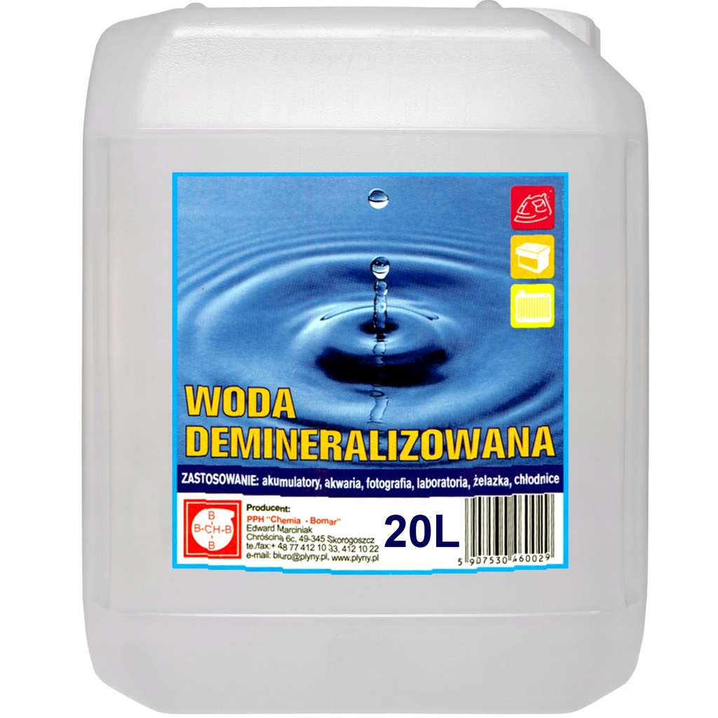 Woda demineralizowana destylowana 20L