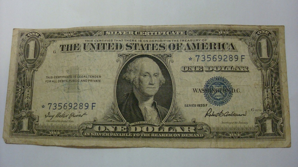 Banknot - USA 1 dolar 1935 F stan 4