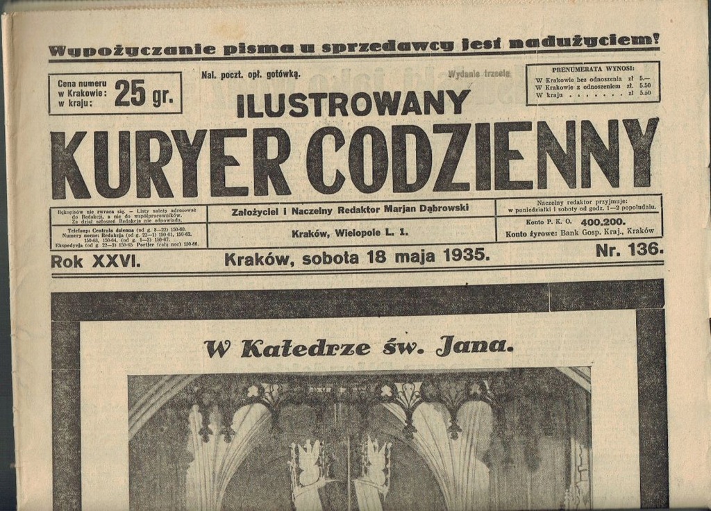 1935 IKC - Piłsudski - W katedrze św. Jana
