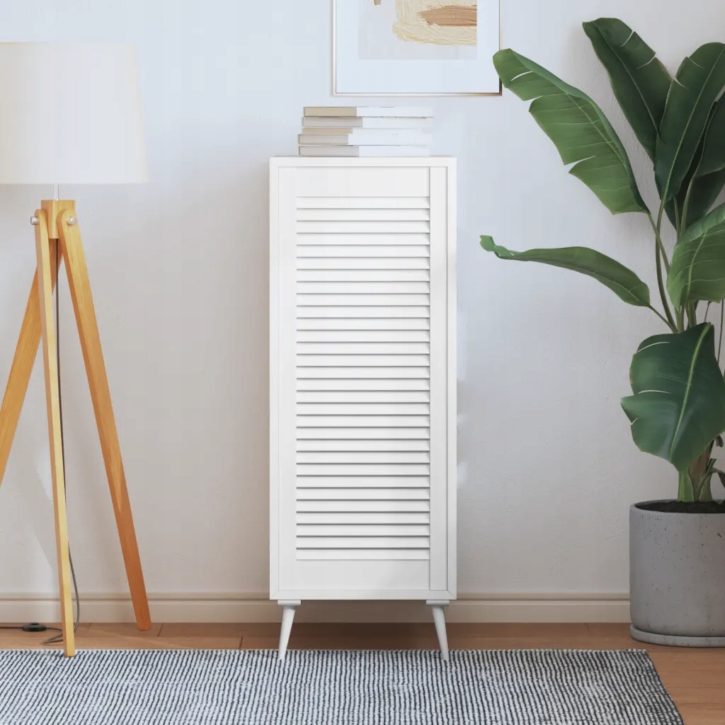 Solidne Drzwi żaluzjowe do szafki, białe, 99,3x39,4 cm, sosnowe