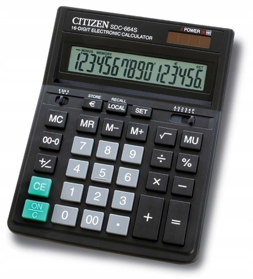 Kalkulator biurowy CITIZEN SDC-664S, 16-cyfrowy, 1