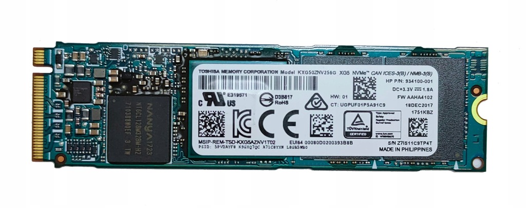 DYSK SSD 256GB TOSHIBA KXG50ZNV256G XG5 NVMe - 12548177737 - oficjalne ...