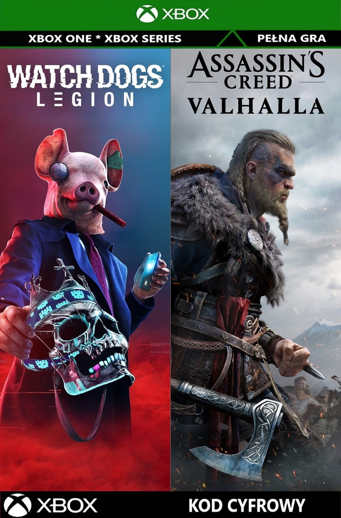 ASSASSIN'S CREED VALHALLA + WATCH DOGS LEGION (ZESTAW)| XBOX | KOD | KLUCZ