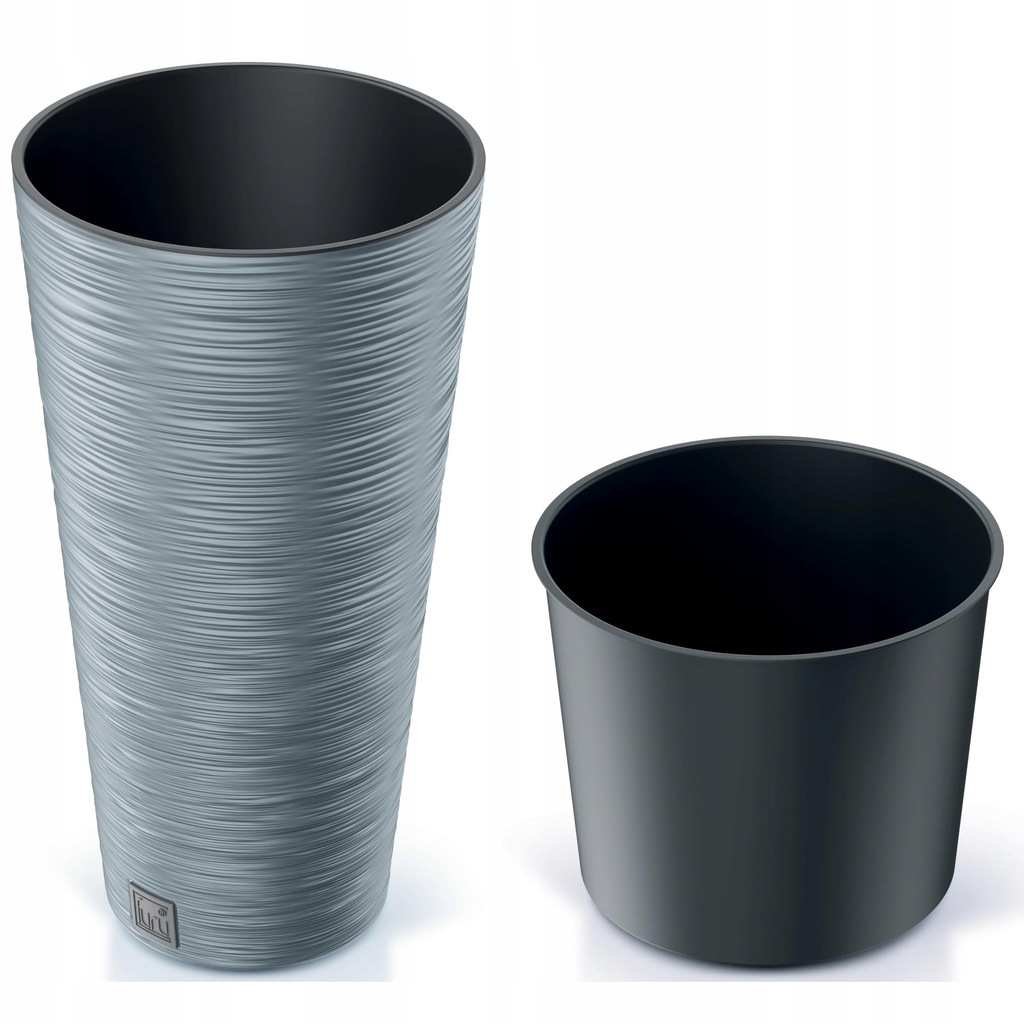 Doniczka okrągła Furu Slim DFRH250, 25x48cm, Kolor Beton