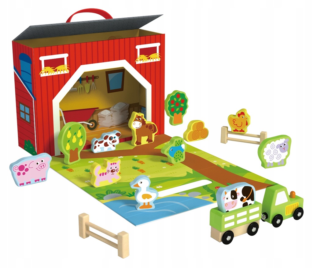 Drewniana farma w walizce - Tooky Toy