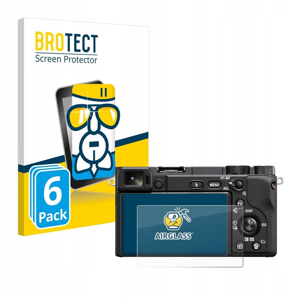 6x BROTECT AirGlass Glass Screen Protector for Sony Alpha 6400A