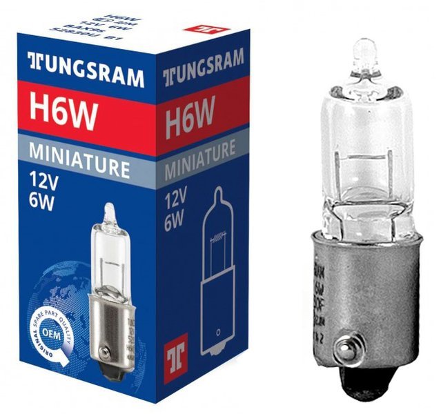 Tungsram żarówka samochodowa H6W 12V 6W BAX9s E1 5041098101