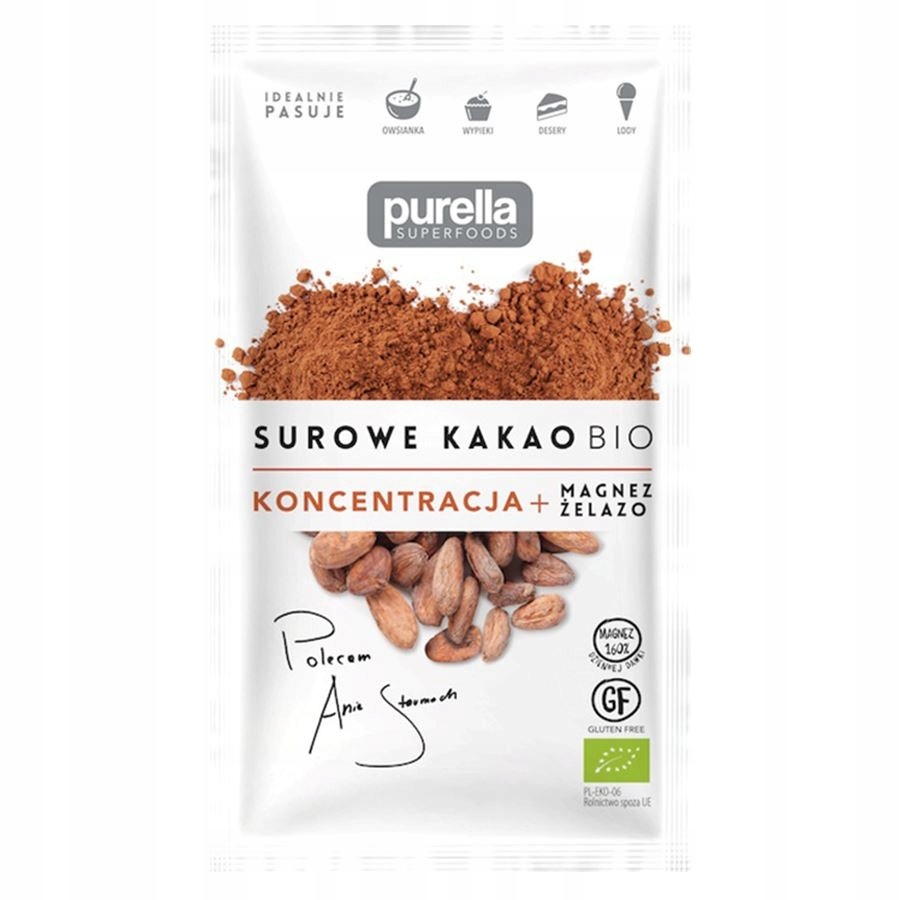 Surowe kakao sproszkowane Purella Superfoods BIO,